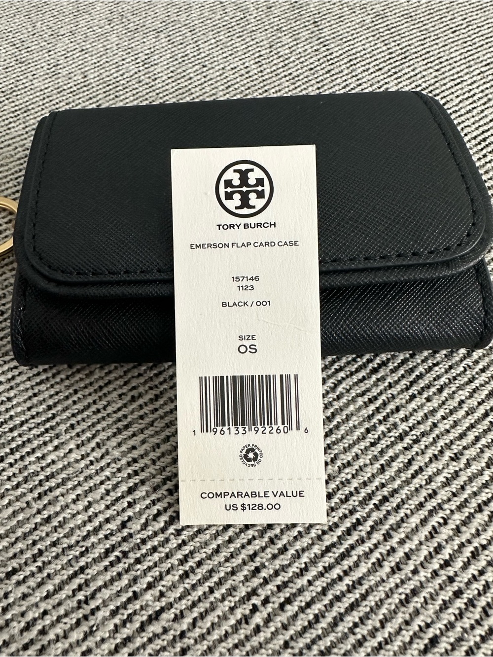 Last 1‼️Tory Burch Emerson Flap Card Case 157146 In Black - Picture 7 of 7